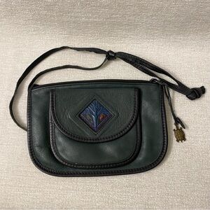 Green Genuine Leather Crossbody Bag